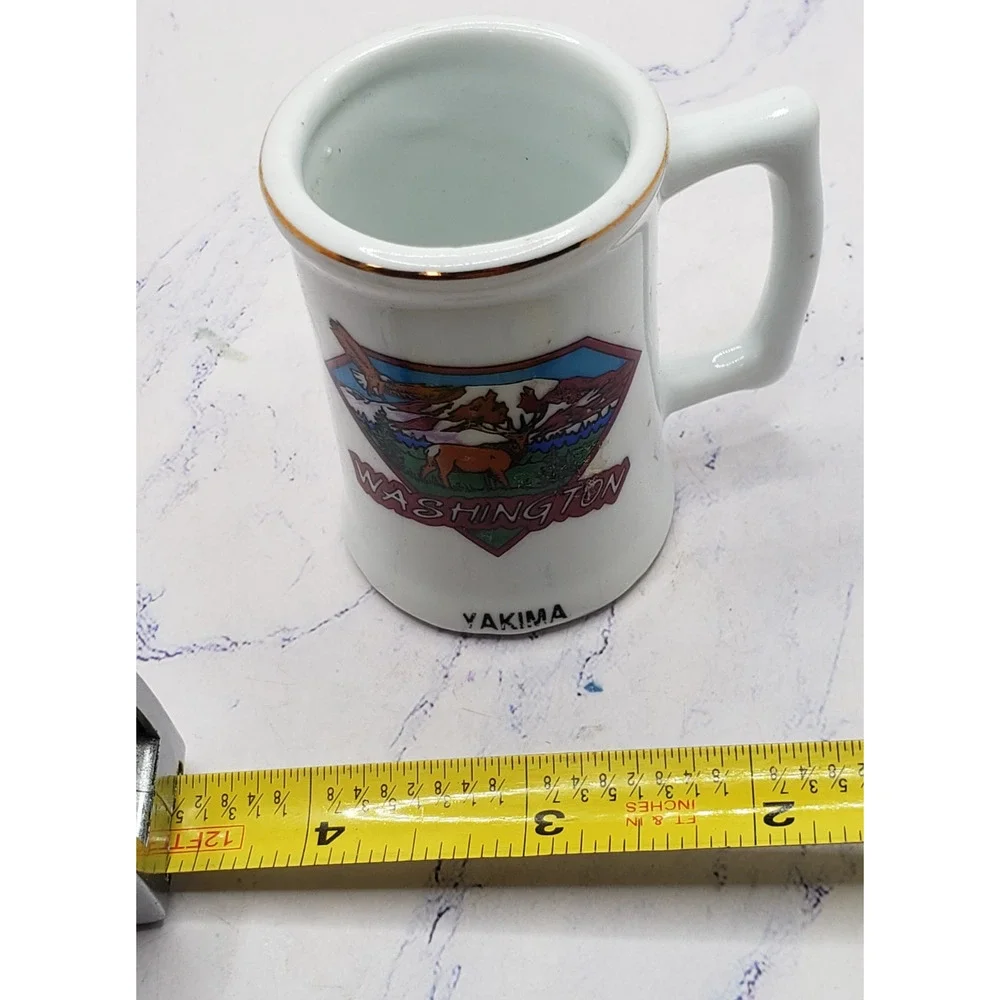 Yakima Washington Nature Souvenir White Mini Mug Toothpick Holder Shot Glass